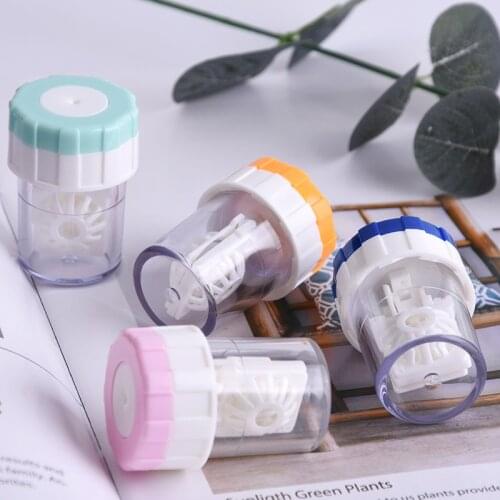 Portable Manually Contact Lens Cleaner Washer Cleaning Lenses Plastic Case Boxes Tool Accessories