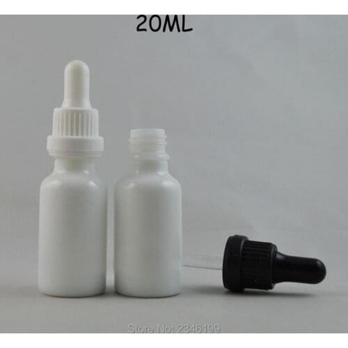 20ML 20pcs/lot Empty White Liquid Dropper Bottle, DIY Glass Elegant Cosmetic Essential Oil Storage Bottle, Cosmetic Containers