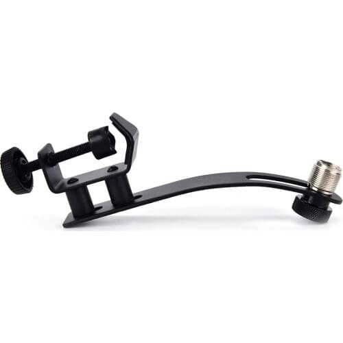 IRIN Adjustable Microphone Height Drum Mic Set Kit Clamp Shockproof Clip Rim Mount Holder Universal Metal Drum Clip Black