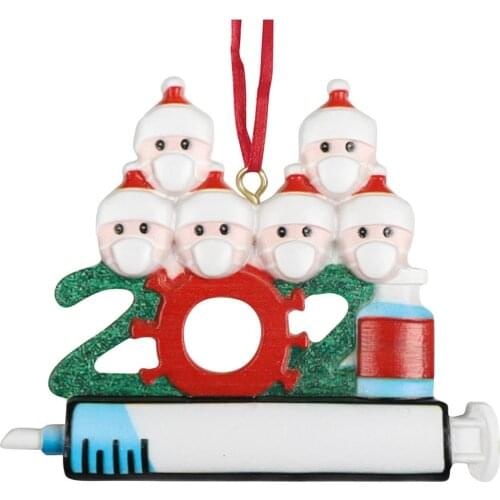 2021 Family DIY Resin Christmas Ornament Handwritten Name Snowman Xmas Tree Hanging Pendant christmas decorations for home