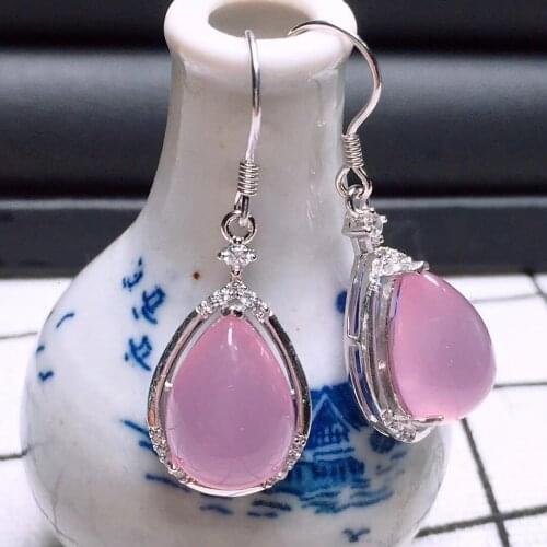 Natural 925 sterling silver inlaid purple agate drop shape simple retro earrings jewelry individuality for woman earings