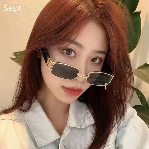 Hip Hop Sunglasses Vintage Metal Square Luxury Sun Glasses Men Women Rectangle Brand Designer Eyewear UV400