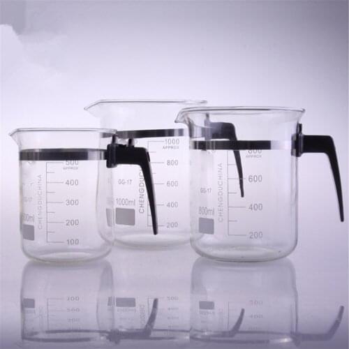 Multiple Plastic handle Beaker Chemistry Laboratory Borosilicate Glass