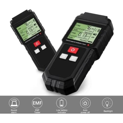 MT525 Electromagnetic Radiation Tester Electric Field & Magnetic Field Dosimeter Tester Sound and Light Alarm