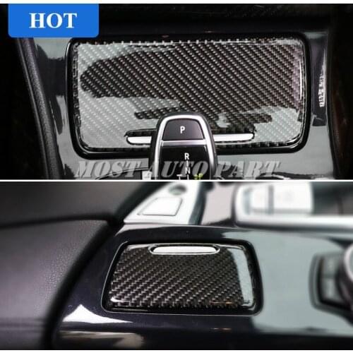 Carbon Fiber Water Cup Holder & Ashtray Cover For BMW 5 Series F10 F11 2011-2016 Car accesories interior Car decoration