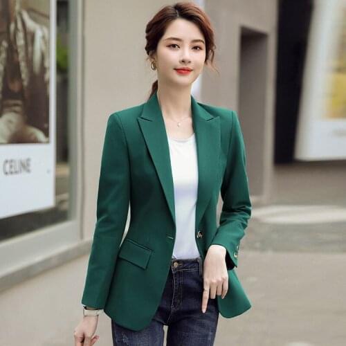 High Quality Women Blazer Spring Autumn Long Sleeve Casual All-match Suits Tops Lady Slim Office Work clothes Ladies Blazer