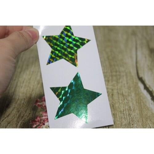 5cm Green Hologram Star Stickers - Great for envelope sealing
