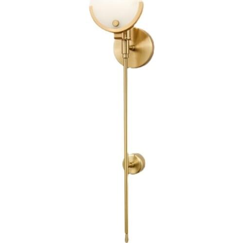 Gold living room wall lights modern marble sconce AC110V 220V long stairway lamp height 62cm