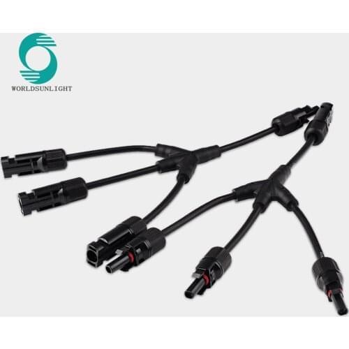 1 Pairs x Solar Connector Y type 3 in 1 male and female solar cable connect, IP67 1 to 3 Y PV Style Branch Connector Cables