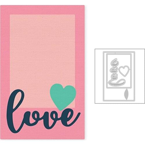 2020 New Rectangle Frame Heart Love Word Metal Cutting Dies For Layered Album Greeting Card Paper Scrapbooking Making No Stamps