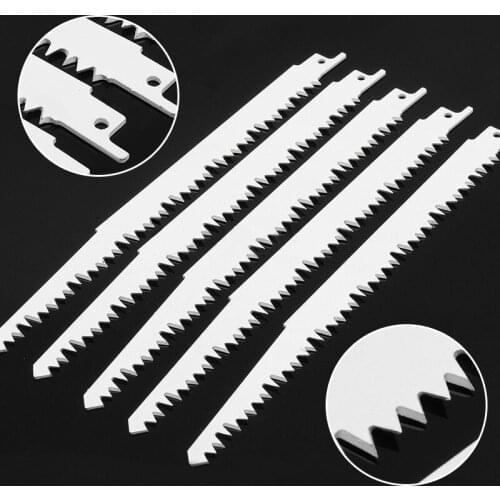 5pcs Carbon Steel 240mm 5 TPI Wood Reciprocating Saw Blade Set
