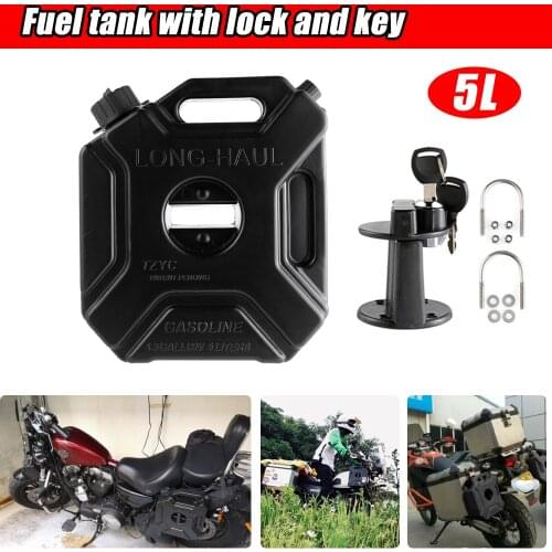 5L Jerry Can Gas Diesel Petrol Fuel Tank Oil Container Black Car Motorcycle Spare Petrol Oil Tank Backup Fuel-jugs With Lock&Key