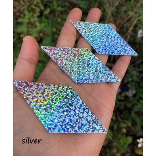 800pcs 40*80mm Diamond Shape Loose Large Holographic gold,silver for Crafts Sew DIY Hologram Bag Garment Rhombus Sequin A0063L