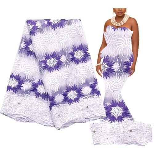 Aso Ebi 2021 French Lace Fabric with Beads New Arrival 2020 African Lace Fabric Cord Blue Swiss Guipure Lace Fabric for Wedding