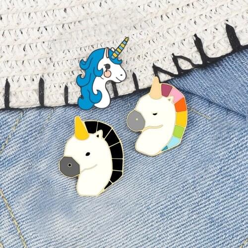 Cartoon Cute Brooches For Woman Men Broche Horse Pin Fashion Enamel Pins Lovely Lapel Denim Jackets Badge Jewelry Friends Gifts