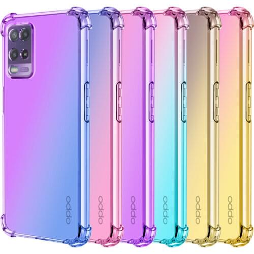 Case For Oppo Realme Narzo 30 5G 30A 20A Luxury Half Transparent Gradient Phone Case For Realme 8 5G Q3 Pro 5G C11 2021 C20 C21
