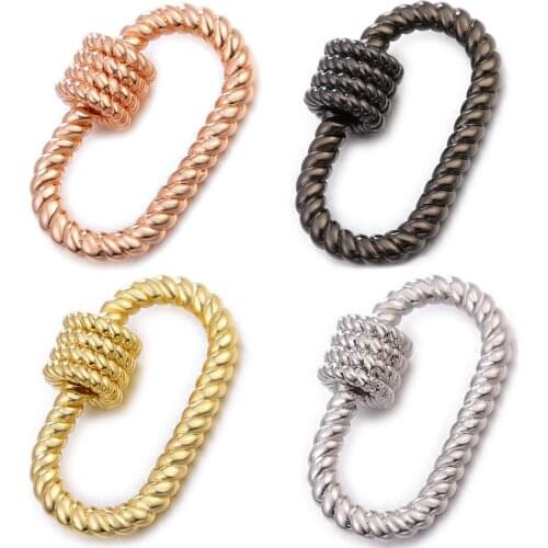 DIY Jewelry Luxury Zircon Rhinestone Spiral Clasps Pendants Accessories For Making Fine Jewelry