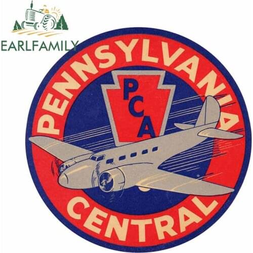 EARLFAMILY 13cm x 13cm for Pennsylvania Central Airlines Luggage Sticker Car Window Trunk Laptop Wall Decal Stickers Graphics