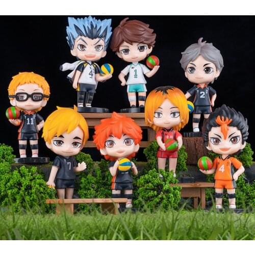 Haikyuu Yu Nishinoya Tobio Kageyama Hinata Shoyo Daichi Sawamura Sugawara Koushi Q Version Action Figure Model Ornament Toys