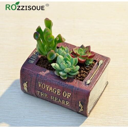 European Retro Succulent Flower Pot Literature Magic Book Balcony Decorations Creative Gift Small Planter Pot Resin Flowerpot
