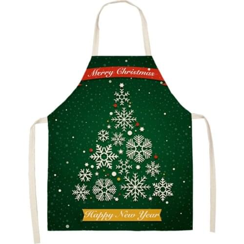 Christmas Tree Gift Pattern Clean Apron Home Cooking Kitchen Apron Chef Wear Cotton Linen Adult Bib Apron Male Apron Female