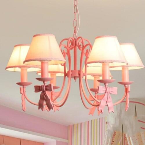European-style personality simple net red princess room bedroom girl child room girl Korean garden bow Pendant Lights LX111001