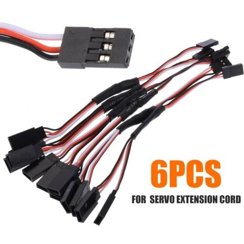 6Pcs 100-300mm Servo Extension Cord Wire Cable RC Car Helicopter Servo Receiver Y Extension Cord Wire Lead