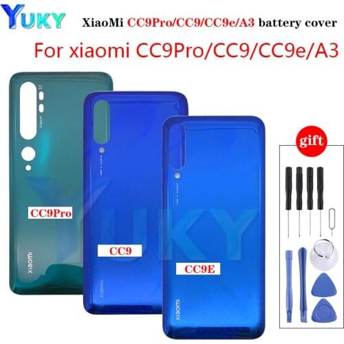 For Xiaomi Mi cc9 pro Battery Cover Rear Door Housing Case with adhesive cc9 cc9e mi9 back glass For xiaomi mi A3 battery cove