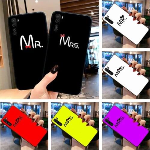 Cute Bow Mr Mrs Couple Phone Case for Huawei P20 P30 P40 lite E Pro Mate 30 20 Pro P Smart 2020 P10