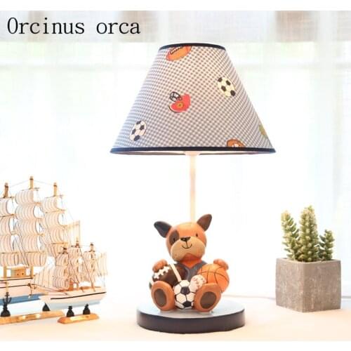 Cartoon creativity puppy football table lamp child bedroom boy bedroom lamp modern simple resin basketball table free shipping
