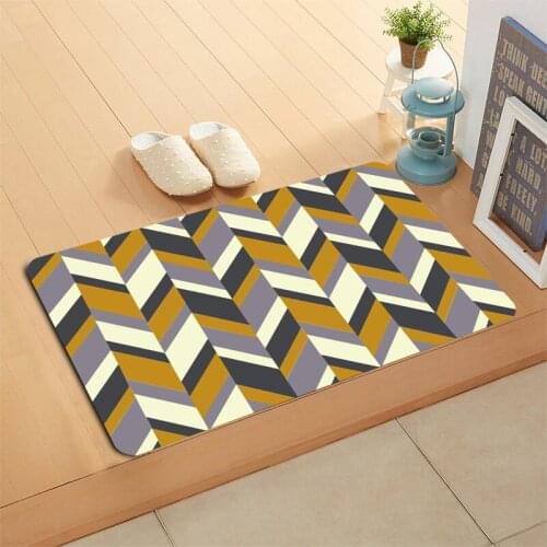Custom Chevron Doormat Floor/Bath/Kitchen/Beach Mat Flannel Sponge Fabric 3D Printed Shaggy Custom Decoration For Bedroom