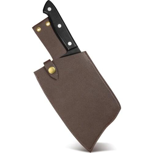 XYj Kitchen Knife Sheath Leather Knife Sheath For 8 inch Chef Butcher Chopping Knives Knife Blade Guard Protector With Belt Loop