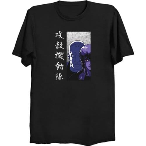 Ghost In The Shell T Shirt Men Cyber Motoko Kusanagi Major Gits Anime Welcome to Section 9 Batou Tshirt Short Sleeved Cotton Tee