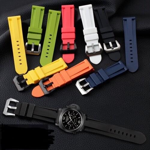 Compatible with Panerai strap PAM fat sea pure color silicone Penahai camouflage mens rubber strap accessories