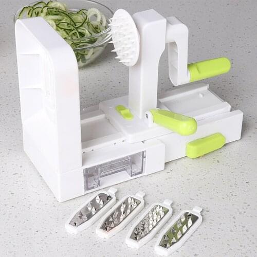Hand Crank Multi-function Manual Vegetable Slicer with 4 Rotary for Potato, Onion, Cheese, Carrot, Salad, Grater, Slicer