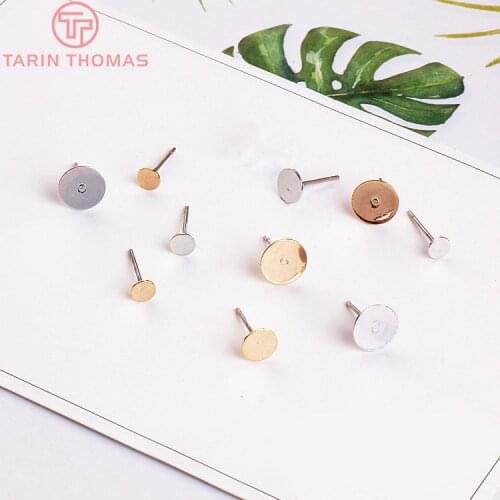 20PCS 24K Gold Color Plated Brass Shaped Stud Earrings for Jewerly Making Diy Jewelry Findings Accessories wholesale