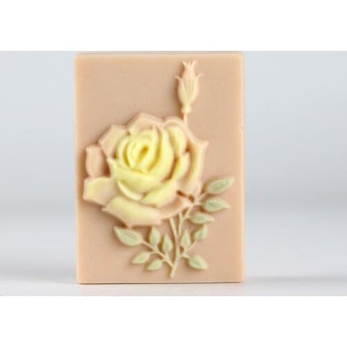 Silicone Soap Molds Handmade Rectangle with Flower Relief Pattern Moulds