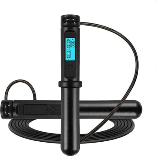 Jump Rope with Electronic Fast Speed Adjustable Tangle-Free Rapid Speed Jumping Rope Steel Skipping Rope Gym Equipments
