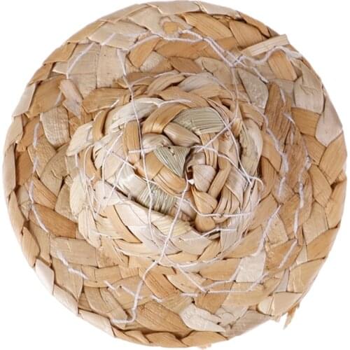 Hand Weaved Straw Hat Mini Doll Hat Ornament Strawhat Dollhouse Miniature Kits Accessories Scale 1/12