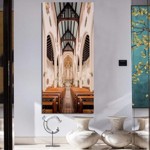 Medieval holy church paintings of ancient buildings and modern wall art and unique gifts decorate home paintings