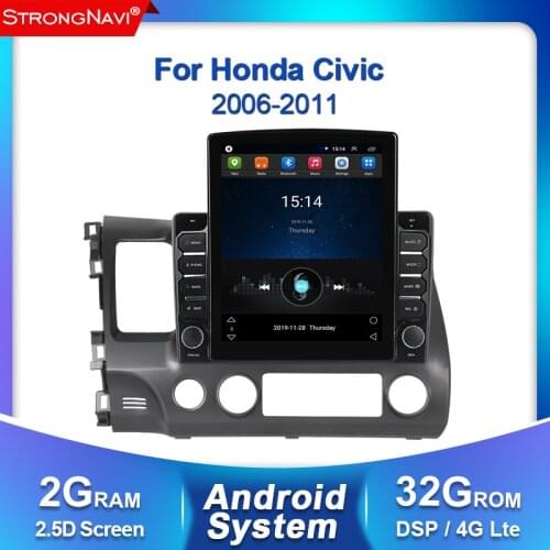 Tesla screen DSP Android Car GPS Navigation Radio Multimedia Player for 2006 2007 2008 2009 2010 2011 Honda Civic WIFI BT
