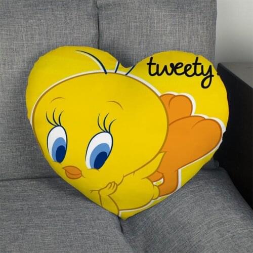 TweetyBird Custom Heart Pillow Cover Custom Zipper Pillowcase Cover Wedding Home Office Decorative