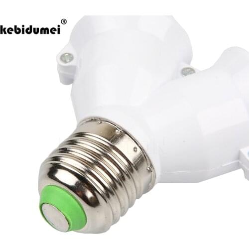 Kebidumei Universal Extender Home Type E27 to 2E27 LED Bulb Adapter Lamp Light Plug Socket Base Converter