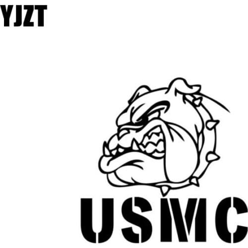 YJZT 13.8CM*13.6CM Corporal Chesty USMC Vinyl Decal Car Sticker Marine Corps Semper Fi Black/Silver C3-0080