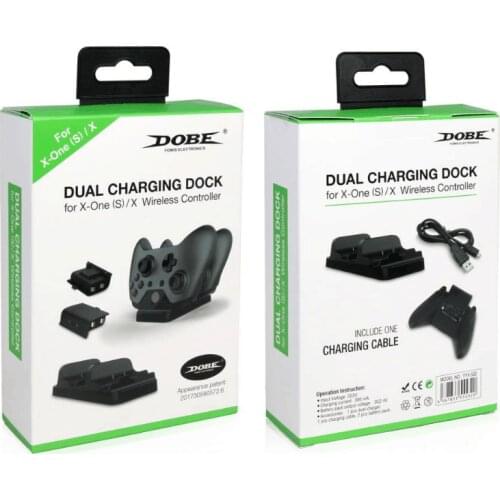 Fast Dual Charging Station Charger Dock 2x Rechargeable Batteries Battery USB Cable for Microsoft XBOX ONE Wireless Controller