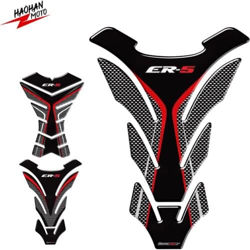 For Kawasaki ER5 ER-5 ER 5 Tankpad 3D Carbon-look Motorcycle Tank Pad Protector Decal