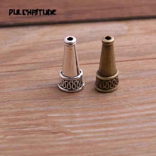 10pcs 9*10*23mm Hollow Charms Pendant Two Color Bead Caps Charm Pendants Jewelry Accessories DIY Receptacle Charms