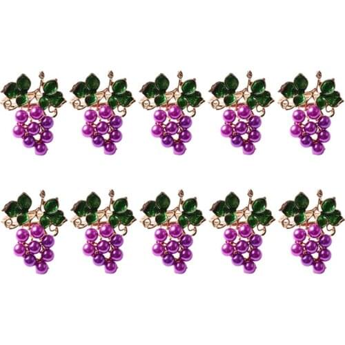 10PCS Western Food Fruit Napkin Buckle Grape Napkin Ring Napkin Holder Metal Mouth Cloth Ring Tableware