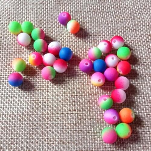 100pcs Circular Frosted Loose Beads 8mm Candy-colored Beads Fit Bracelet Necklace Hairs Earrings DIY Handmade Beaded Material