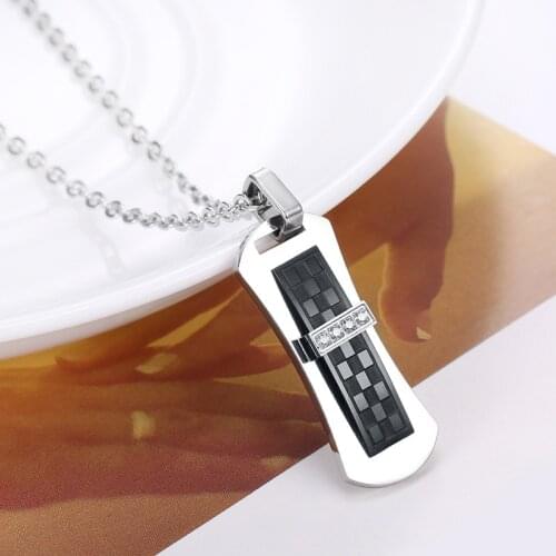 2021 Fashion Necklaces For Women Square Pendant Crystal Rhinestone Chain Choker Necklace Men Punk Jewelry Gift